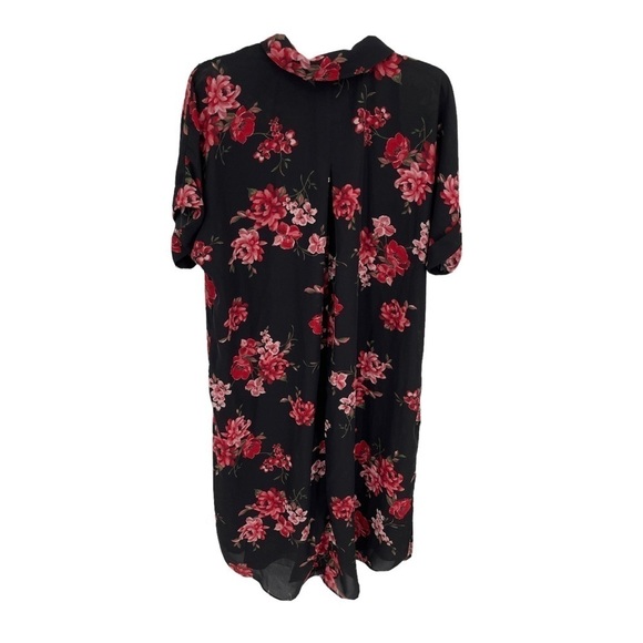 Lane bryant NWT dress/long top black floral Size 14/16 Short Sleeves - Picture 2 of 8